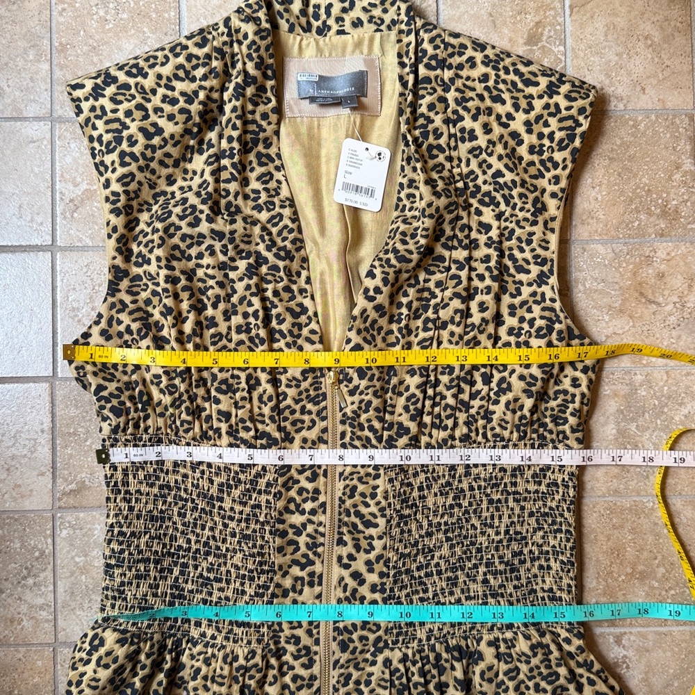Anthropologie Leopard Print Midi Dress in Tan and Black - Picture 9 of 16